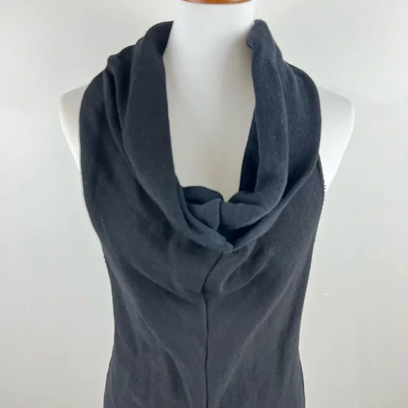 PREACH Italy Draped Cowl Neck Zip Dress Black Size L Avant Garde Made in Italy - Picture 8 of 16